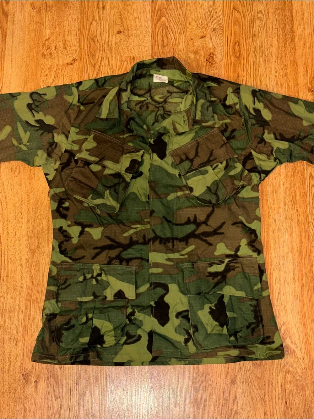 VTG 60s Vietnam USMC Rip Stop Shirt Jungle Fatigue Tropical Woodland Small Short